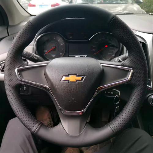 wdpf5 For Chevrolet CRUZE sail 3 MALIBU XL Cavalier Equinox DIY Custom leather carbon fiber car steering wheel cover auto parts