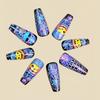 24 Pieces Halloween Nail Art Set Gothic Pumpkin Skeleton Detachable Artificial Nail ABS Material for Parties
