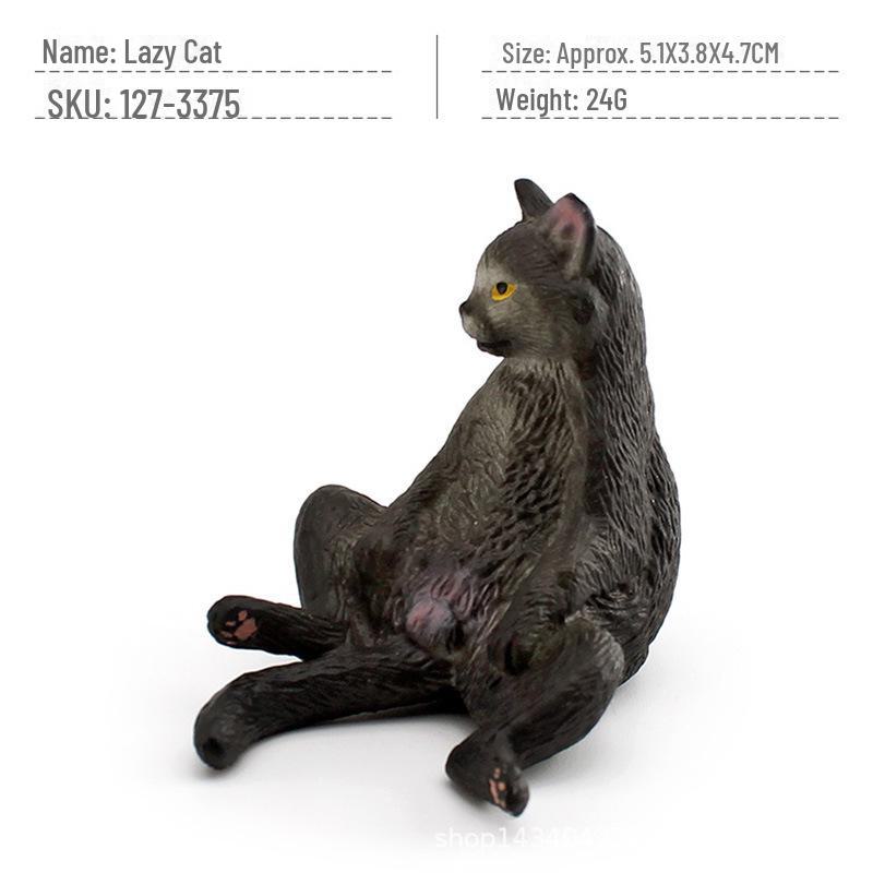 Seashell Cat Figurine: Realistic Kitten Toy Model