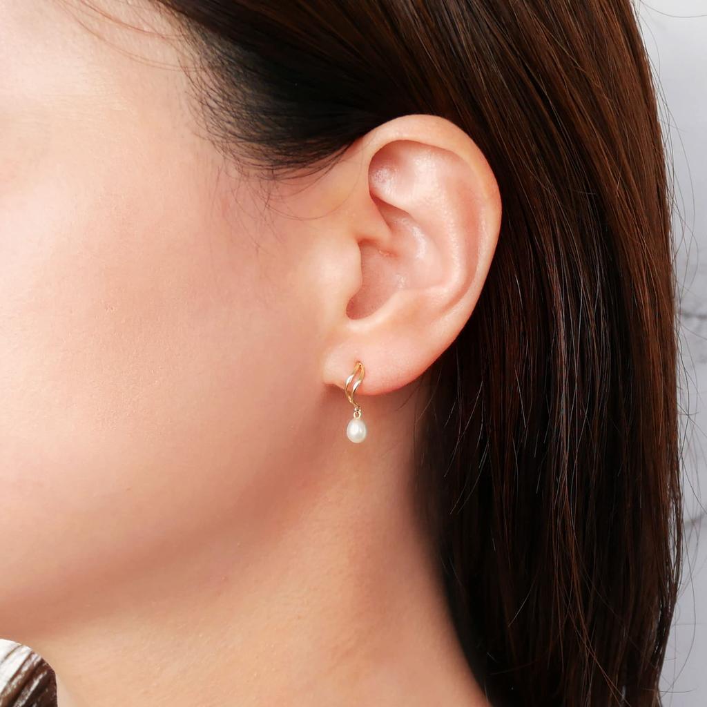 VA Vendome Aoyama 10K Yellow Gold with Freshwater GAVA0367 PF [Official] Earrings, Pearl,