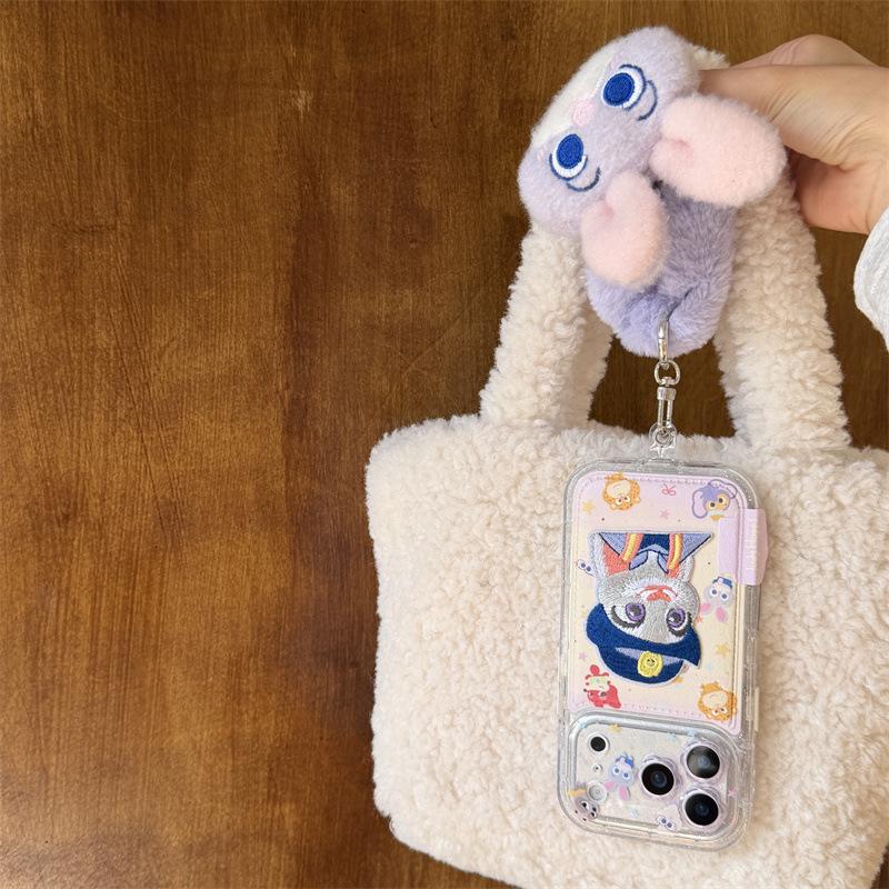 Cartoon Embroidery Judy & Nick Phone Case for iPhone 17/16 Pro Max/15/14