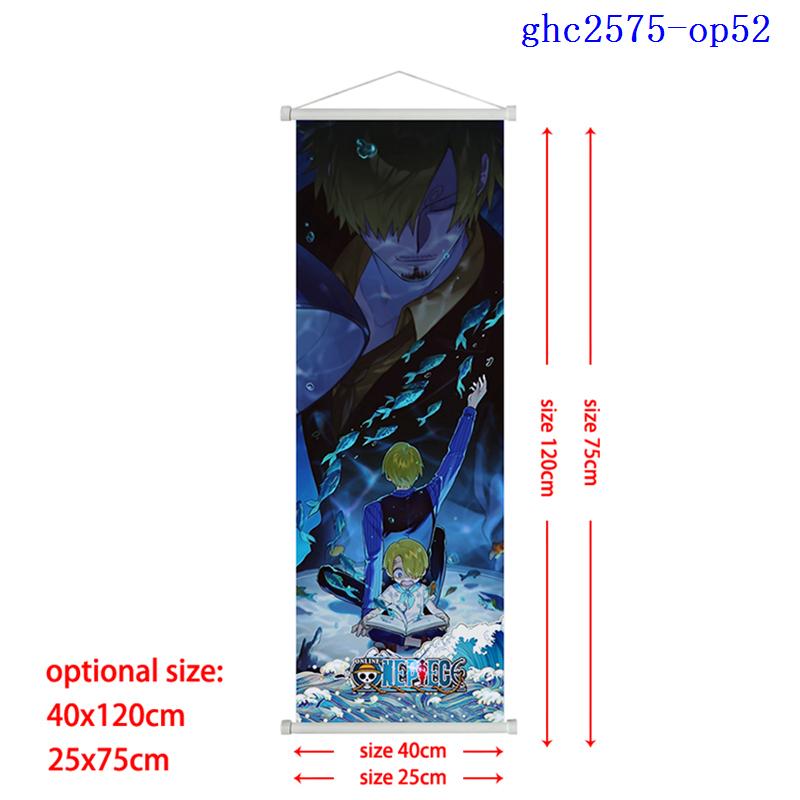 Anime One Piece Scroll Canvas Painting Zoro Sanji Luffy Home Decor Wall Hanging Ace Nami Hancock Poster Wall Art Room Decor