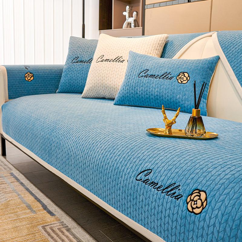 

Полотенце для дивана из синели, жаккардовые нескользящие чехлы для диванов с шипами пшеницы для гостиной, чехлы для дивана в форме буквы L, чехлы для домашних животных, детский коврик для дивана 70x70cm 1pcs