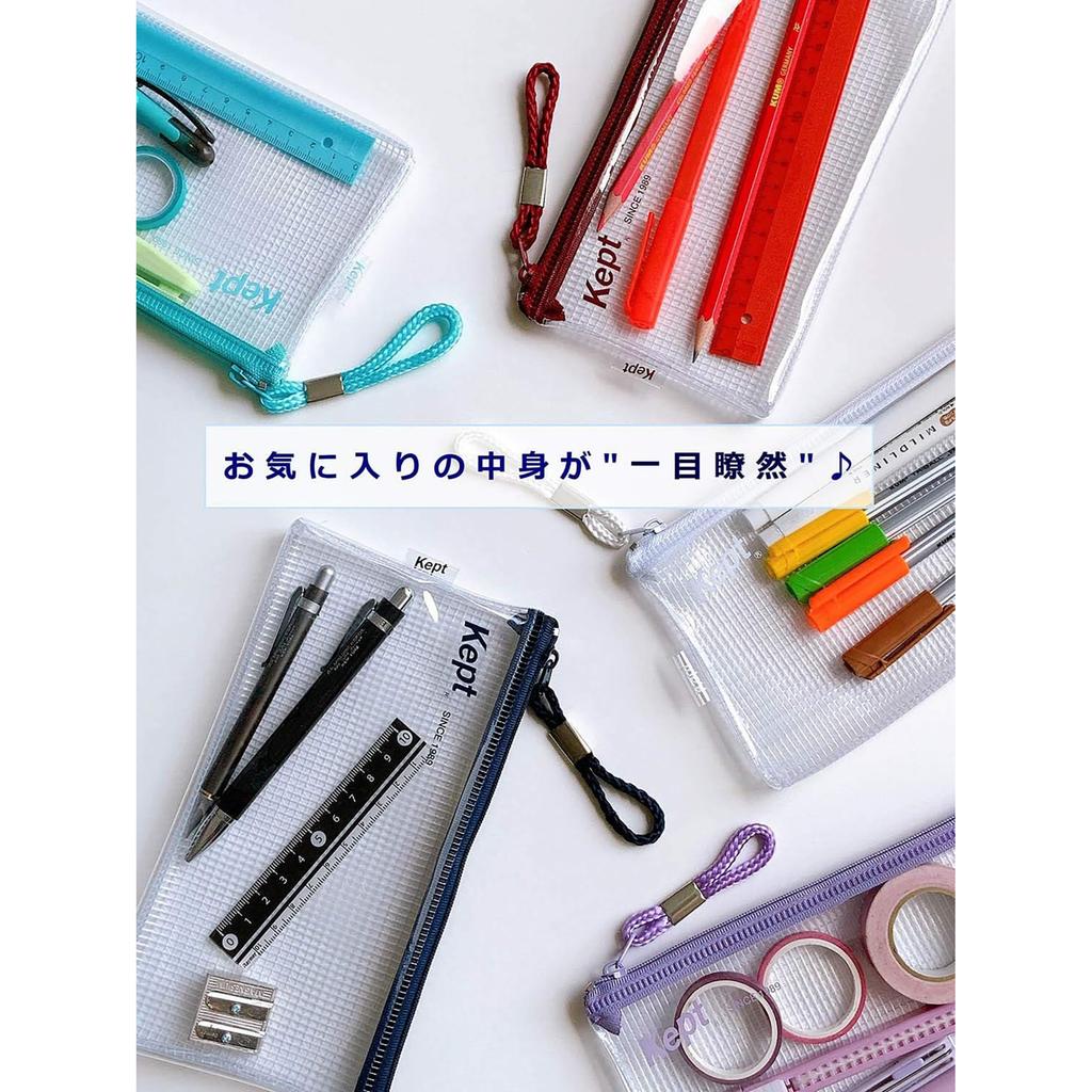 Raymay Fujii Klarsicht-Federmäppchen, Stiftebeutel, Dunkelblau, KPF603K