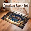 Winter Theme Soft Crystal Velvet Rug Custom Name & Text Print Non Slip Floor Rug for Bedroom Living Room