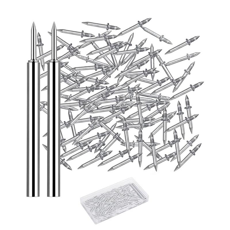 Double Head Nail Set with Convenient Sleeve Installation Tool Seamless Skirting Fastener Set Suitable for Baseboards