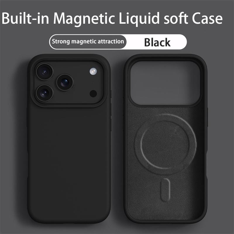 Orange Liquid Silicone Magsafe Case for iPhone 17 Pro Max Air Soft Magnetic Charing Cover For iPhone 12 13 14 15 16 Pro Max Plus