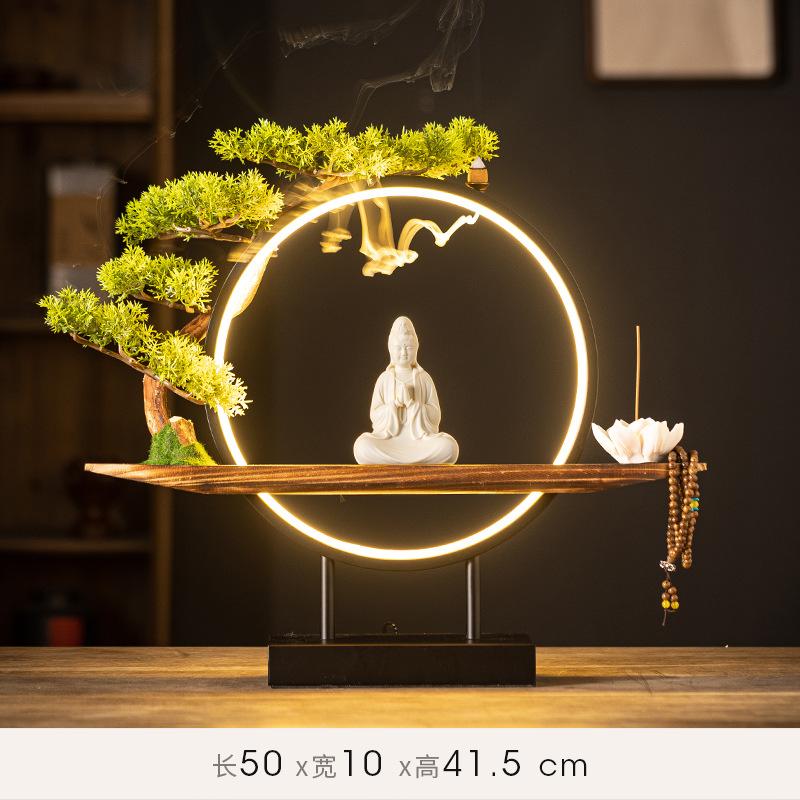 Bodhisattva Guanyin Buddha Socha Ozdoba Keramika Porcelán Zpětný Kadidelník Buddha DOMOV Svatyně oltář FENG SHUI Socha