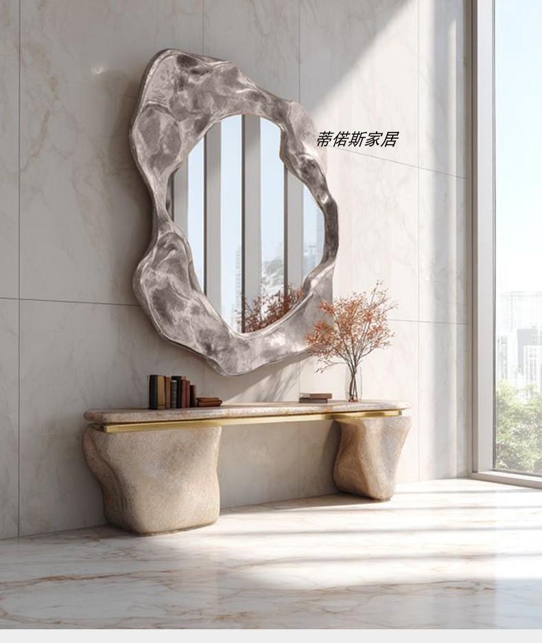 American-style decorative mirror art, French fireplace mirror, wall-mounted makeup mirror, irregular creative sense