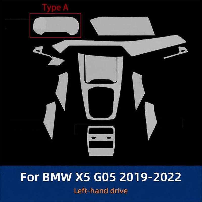 TPU Car Interior Film for BMW X5 G05 - Gearbox Panel Navigation Automotive Interior Protective Film Anti-Scratch Sticker