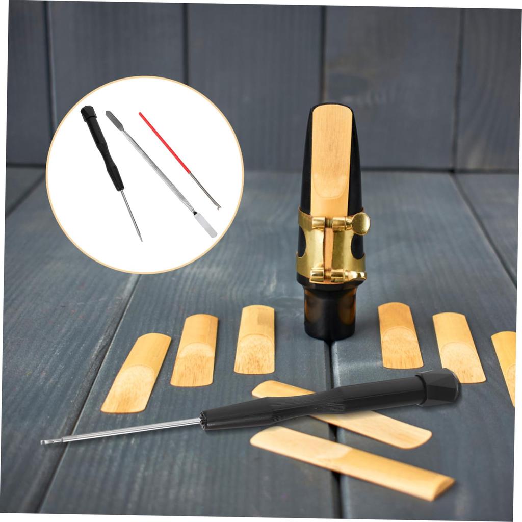 Alasum 3-Piece Woodwind Instrument Repair Tool Kit for Saxophone, Clarinet, Flute, and Piccolo: Precision Screwdriver Maintenance Kit