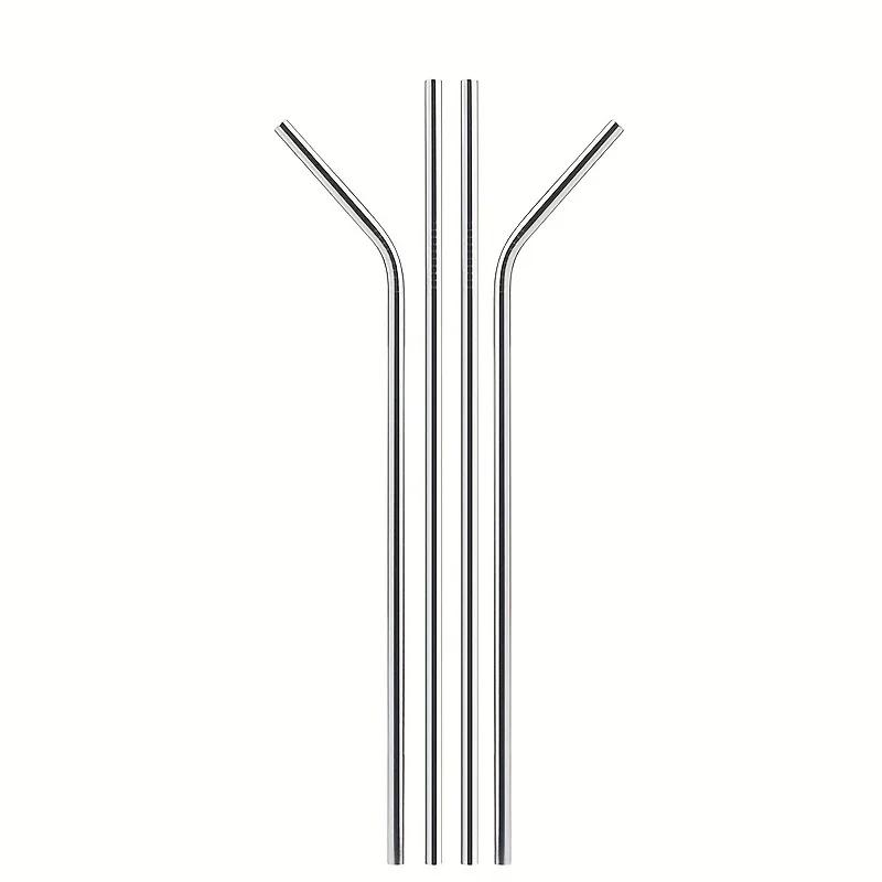 Reusable Metal Drinking Straight Bent Straws Portable Stainless Steel Travel Straw with Cleaning Brush 40oz Watercup Accessories