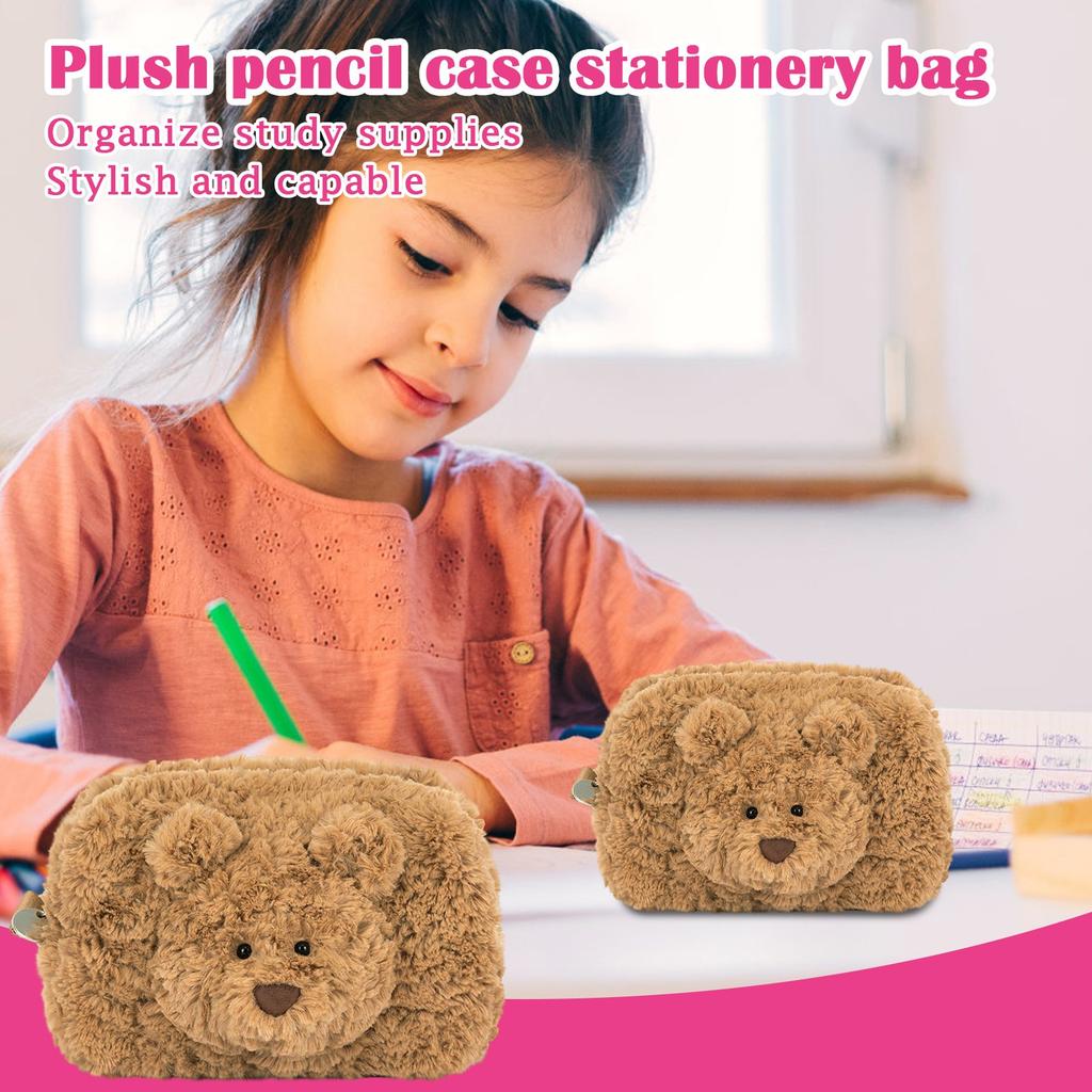 Cute Plush Stationery Bag Pencil Case, Student Stationery Bag, Back-to-school Gift, Surprise Gift For Children