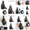 Barnoroo New Men's Casual Chest Bag Fashionable Crossbody Bag With Usb Port Trendy Men's Bag