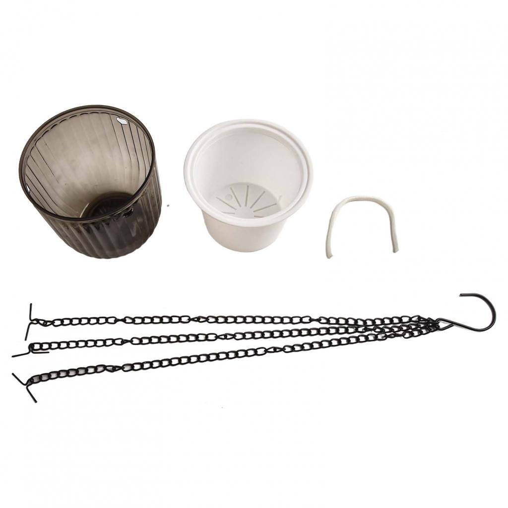 Outdoor Hanging Basket Flowerpot with Cotton Rope Self Watering System