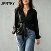 JPNTKY Camicie e Bluse Casual da Donna con Scollo a Polo e Maniche Lunghe