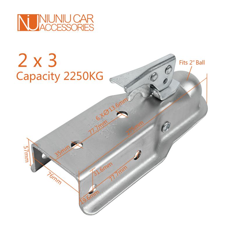 2 X 3 Inch 5000 Lbs Trailer Coupler Hitch Ball Coupling Straight Tongue RV Parts Camper Caravan Accessories