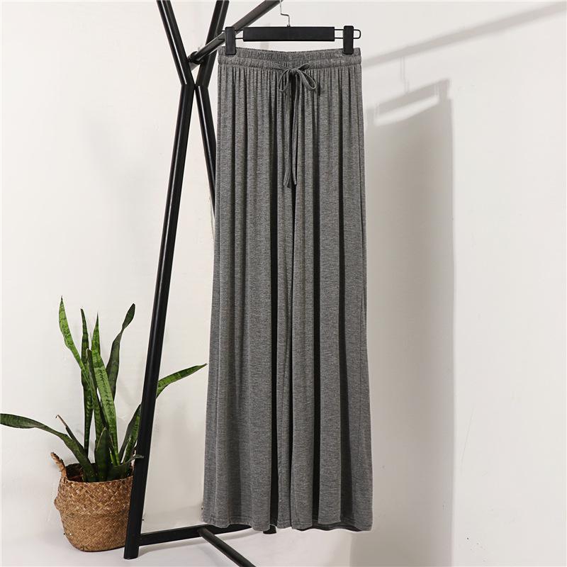 Pantalon large taille haute en soie glacée pour femme