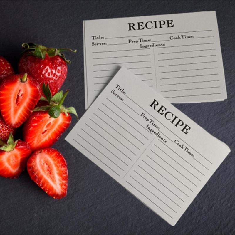 50Pcs Colored Recipe Index Cards Double Sided Recipe Cards with Lines for Weddings, Bridal Shower, Christmas Party Favor