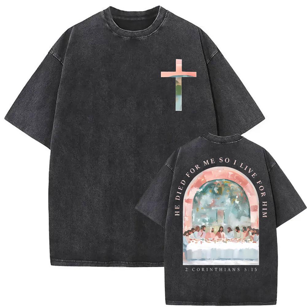

Jesus Is King Christian Graphic Tshirt Men Women Clothing Fashion Summer Vintage Washed T Shirts Short Sleeve TShirt Streetwear S