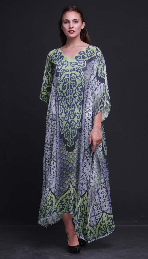 Phagun Paisley Ethnic Ladies Kaftan Holiday Loungewear Maxi Dress Beach
