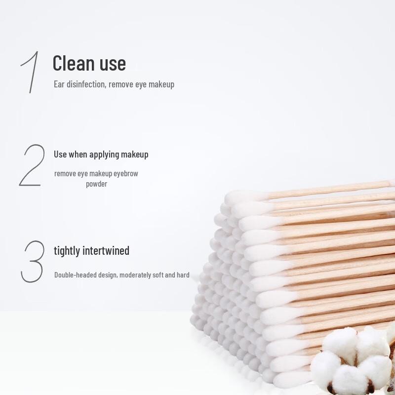 Fangcaodi Double-Headed Wooden Cotton Swabs