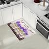 1Pcs Love Is Love Lavender Pattern Floor Mat Modern Kitchen Polyester Rug Non-Slip Colorful Indoor Carpet, For Home Bathroom Bedroom Living Room Decor