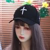 Casual Cross Baseball Cap Cotton Duck Tongue Cap Versatile Cross Embroidered Hat  Sports