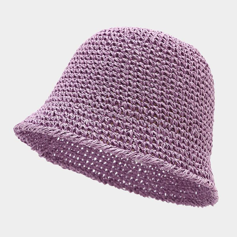 New Korean Version Women Straw Hat Summer Breathable Sun Shade Straw Hat Seaside Vacation Foldable Sun Protection Fisherman Caps