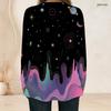 Women Plus Size Square Neck Long Sleeve T Shirt Vintage American Flag Star Stripe Print Double Layer Front Top