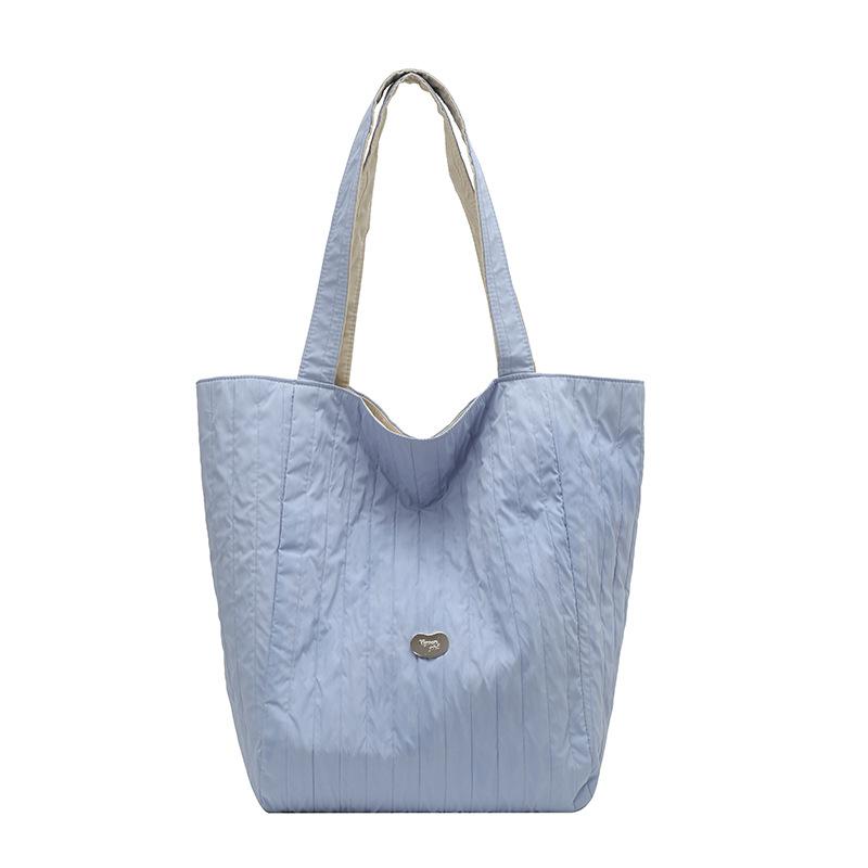 

Casual versatile lazy style tote bag new textured student shoulder bag large capacity versatile underarm bag синий