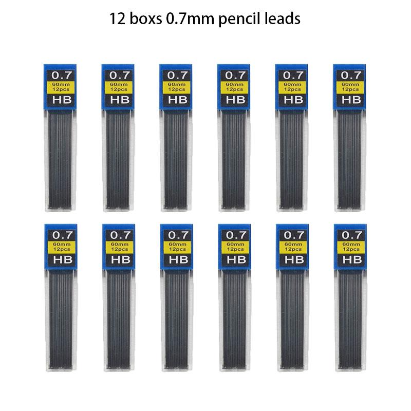 1-12Pcs 0.3 0.5 0.7 0.9 1.3 2.0mm HB Replacement Refill Leads Refill for Mechanical Pencil Drawing Automatic Pencils Stationery