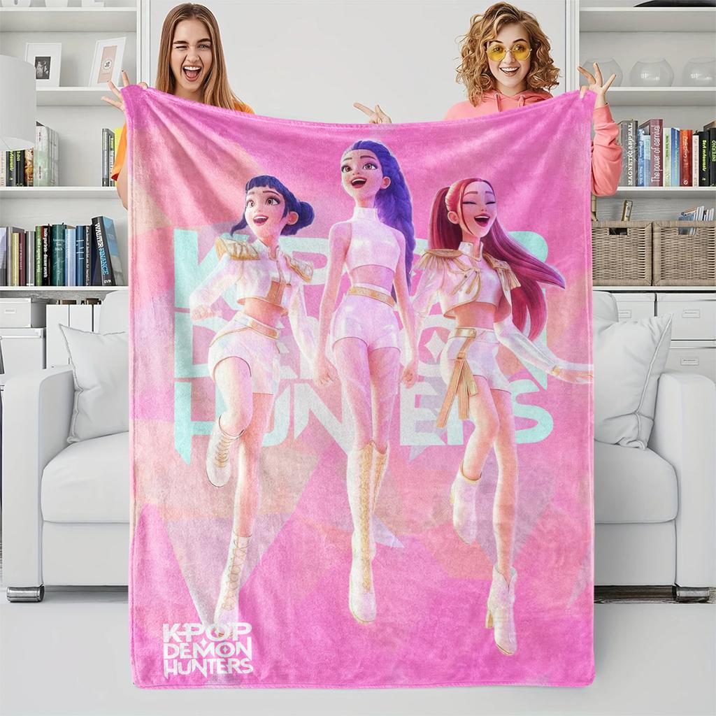 Coperta Tematica K-Pop Demon Hunter, Morbida e Accogliente Coperta in Flanella, Coperta Regalo per Fan, Coperta Multiuso per Casa e Tempo Libero