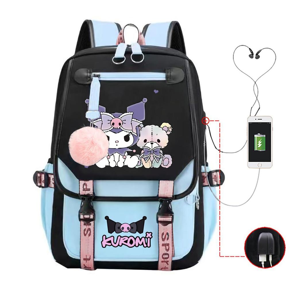 Universal Schoolbag Animation Cartoon Popularity Peripheral Printing Student Casual Backpack Multi-Function With Usb