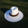French Summer Women'S Black White Panama Vacation Big Straw Hat Shading Sun Protection Tourism Beach Sun Jazz Hat