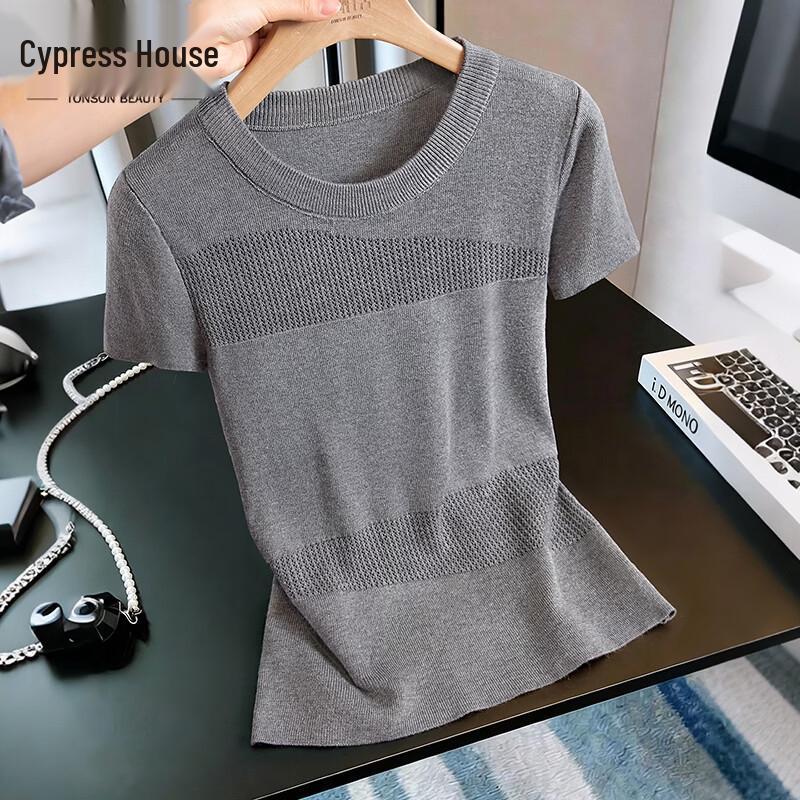 

Women s Solid Cutout Slim Fit T-shirt One Size