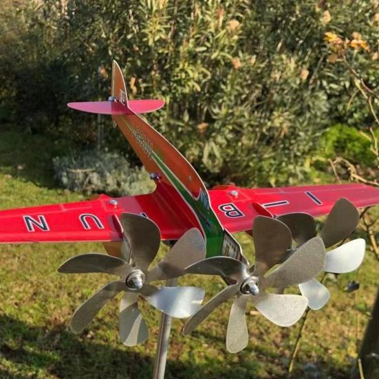Letadlo Větrný mlýn Odolný vůči povětrnostním vlivům Otočný Snadno sestavitelný Poháněný větrem Vynikající zpracování Kovová Větrovka Kovová Větrovka Korouhvička Dekor trávníku