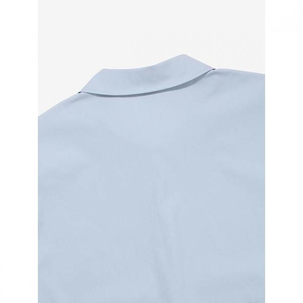 Open Collar Woven Sweatshirt  Blue  23ss