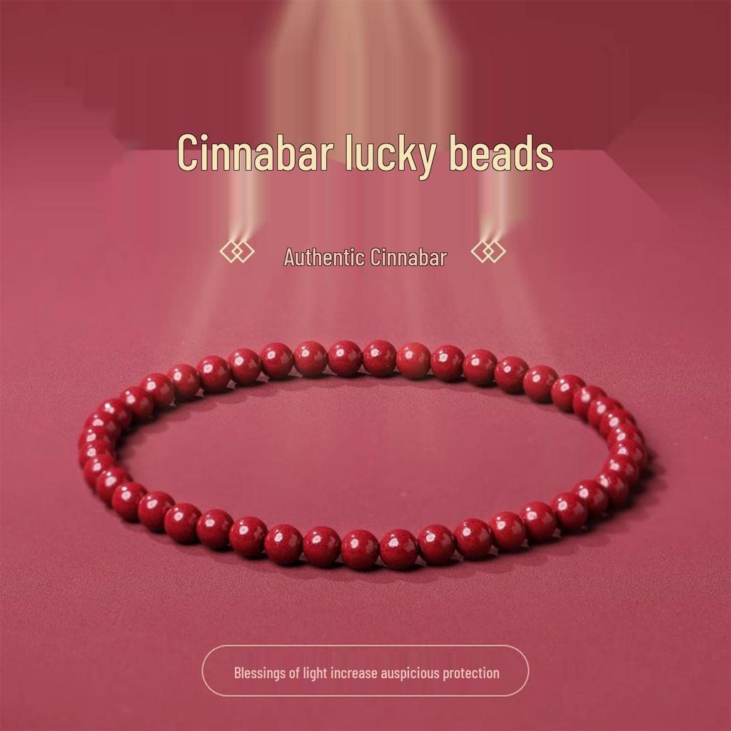 Genuine Natural Cinnabar Wanshan Bracelet - High Content Red & Purple Design for Men/Women