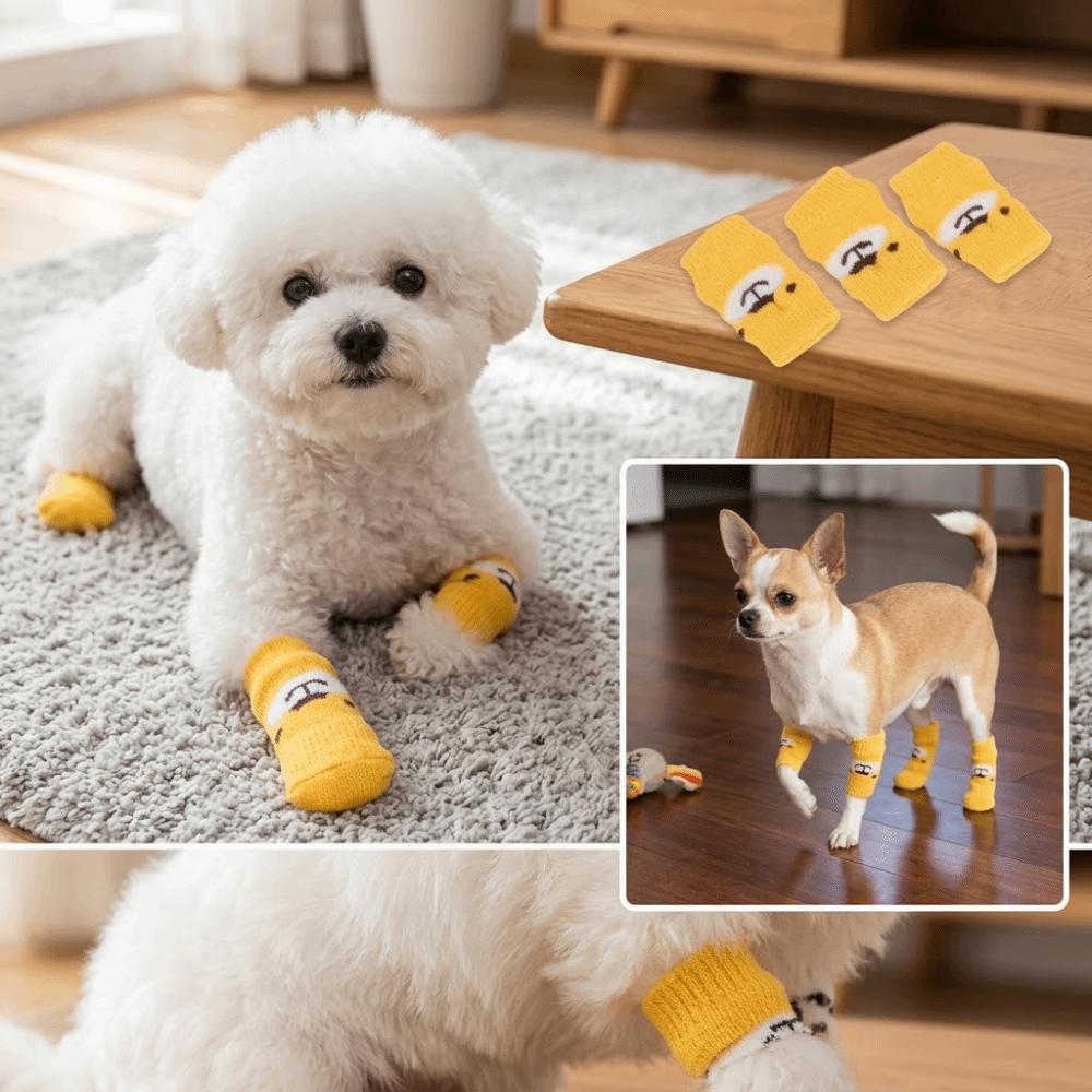 4pcs Non Slip Pet Socks Stretchy Pet Joint Sleeve Easy On Off Dog Leg Sleeve  Home Indoor Use