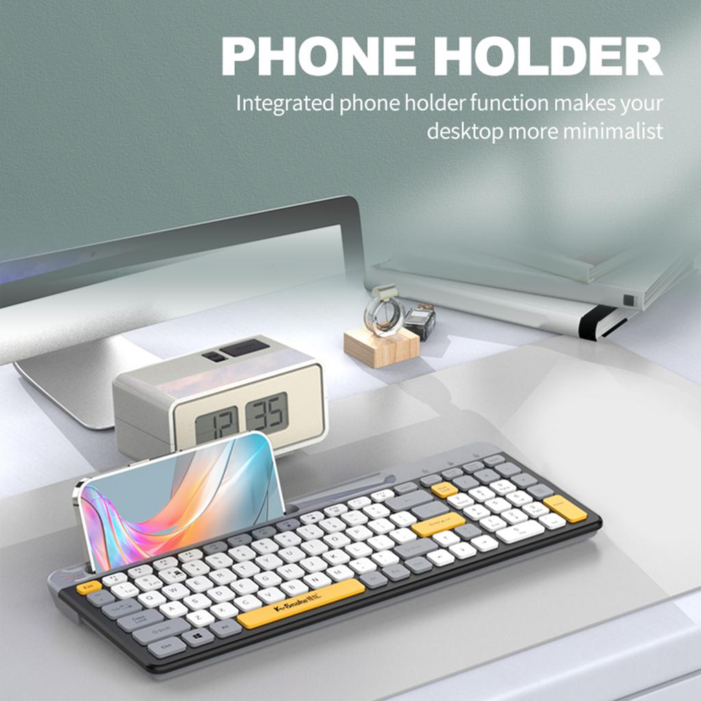 K100 2.4G Tastatură fără fir 100 de taste BT Tastatură mecanică în mod dublu Reîncărcabilă ultra-subțire