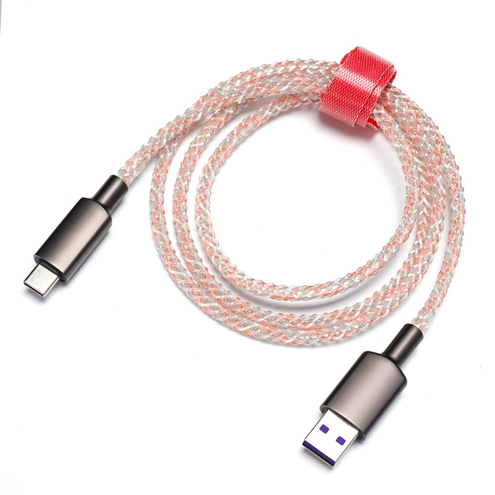 VAORLO 66W 6A datový kabel RGB žhavící nabíjení Rychlé rychlé nabíjení Pro iPhone Type-C USB nabíječka Vysoce kvalitní datový kabel