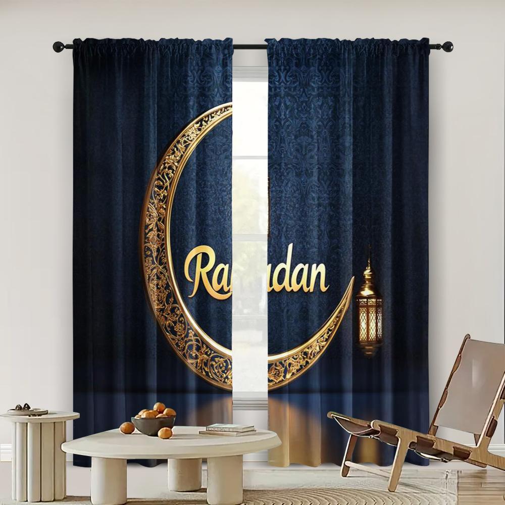 2 st, Gardin eid mubarak bakgrundsdekoration för fotobakgrund muslimsk moské månmönster ramadan kareem islam