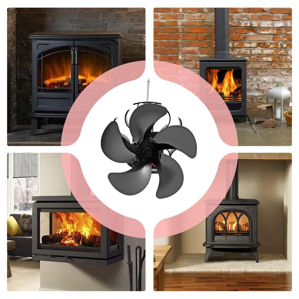 Wood Stove Fan Non Electricity Wood Stove Fan Heat Powered Heating Supplies Quiet For Indoor Home Log Burner Pellet Pipe Winter