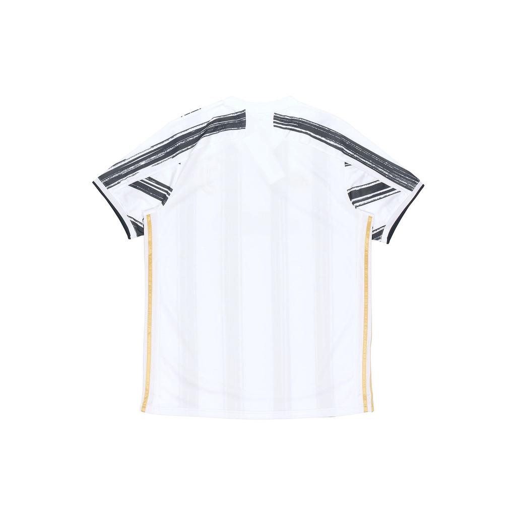 Adidas Juventus 20-21 Home Match Jersey, Men White Black Striped V-Neck Short Sleeve Soccer Football Tops EI9894