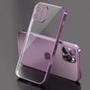 Plating Transparent Case For iPhone 11 12 13 14 Pro Max Square Frame Silicone X XR XS Max 8 7 Plus Clear Back Cover Case