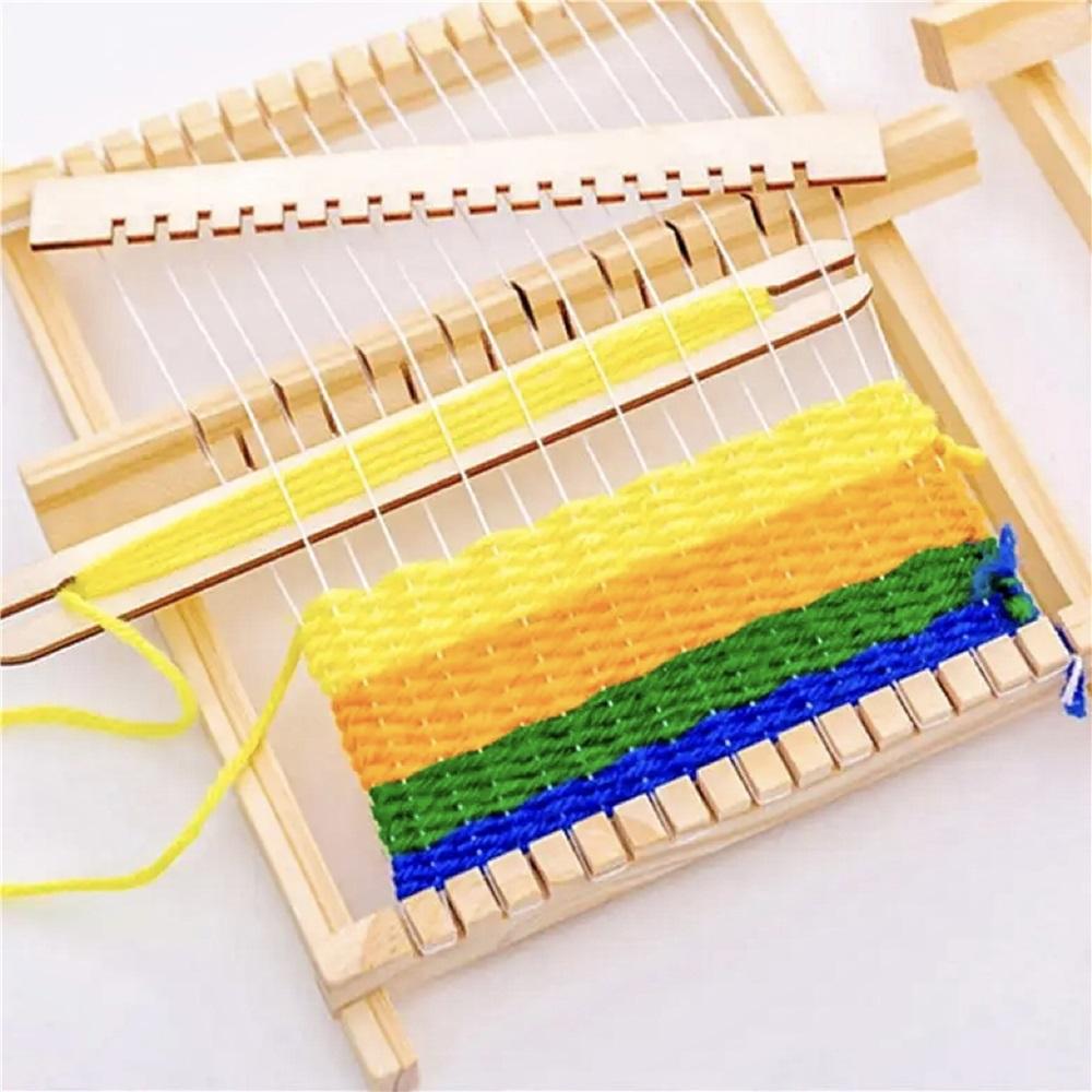 

Kids Wooden Weaving Loom Kit - Complete DIY Handmade Knitting Machine with Tools & Yarn