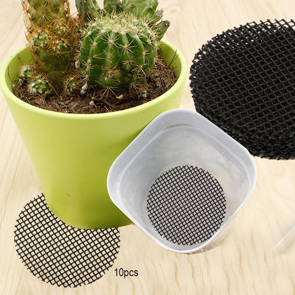 10PCS Gardening Flower Pot Hole Mesh Mat Pad Plant Potting Bonsai Bottom Grid Mat