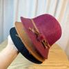 Hat Women's Autumn and Winter Bow Bucket Hat Dome Basin Hat British Retro Top Hat