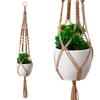 Hanging Planter Basket Net with Tassels Flower Pot Baskets Hanging Net Woven Cotton Rope for Indoor Outdoor Boho Home Decor